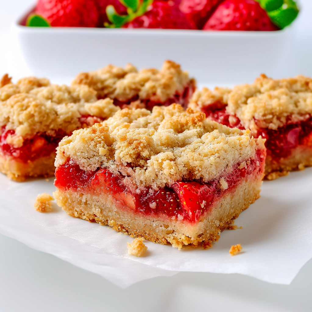 A dessert made with strawberries and rhubarb.