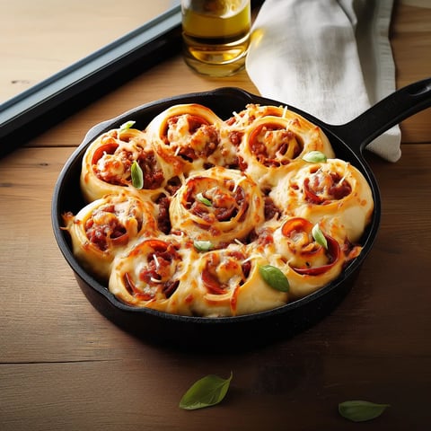 A pan of food with a white napkin on the side.